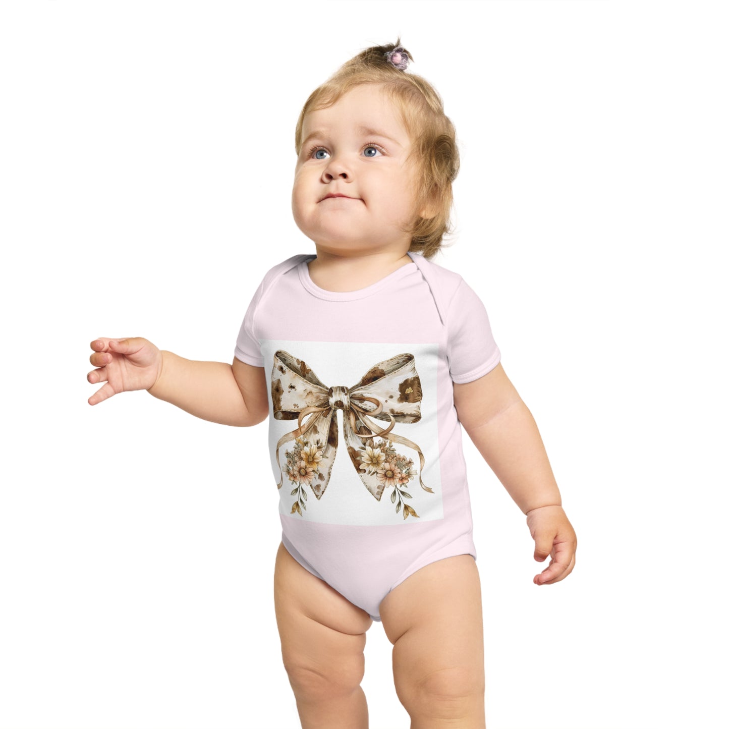 Floral Bow Baby Bodysuit - Cute and Comfortable Newborn Outfit
