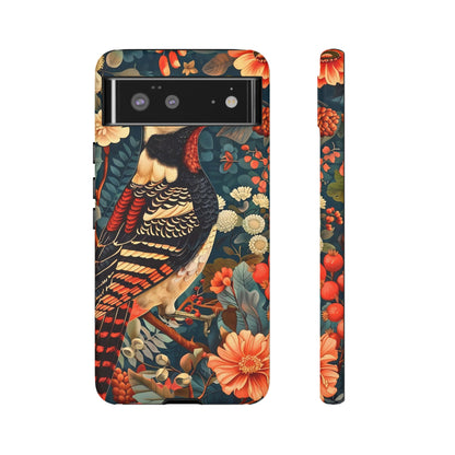 Nature-Inspired Phone Case with Floral Art, Tough Phone Cover, Protective Case, Gift for Nature Lovers, Unique Phone Accessory