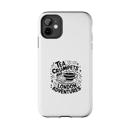 Charming Tough Phone Cases with Tea & Crumpets Design | Perfect London Gift, Travel Accessory, Cute Phone Cover, Adventure Lover Case