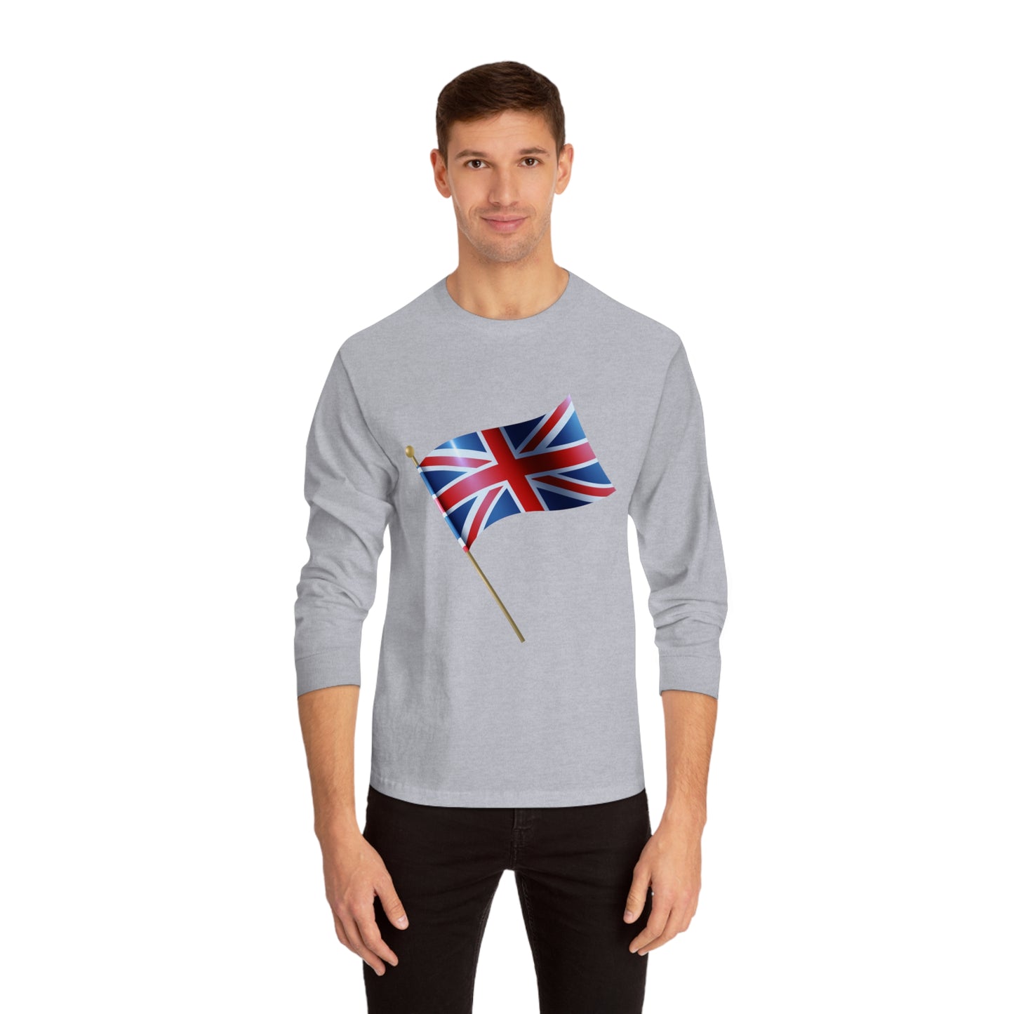 Unisex Classic Long Sleeve T-Shirt - Classic UK Flag Design - Union Jack Symbol
