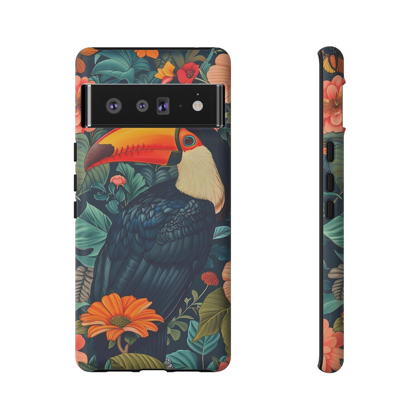 Tropical Toucan Phone Case - Cute Animal Design, Nature Lover Gift, Floral Pattern, Bird Lover Accessory, Summer Vibes