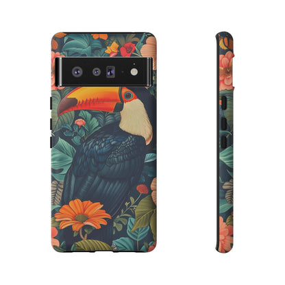 Tropical Toucan Phone Case - Cute Animal Design, Nature Lover Gift, Floral Pattern, Bird Lover Accessory, Summer Vibes