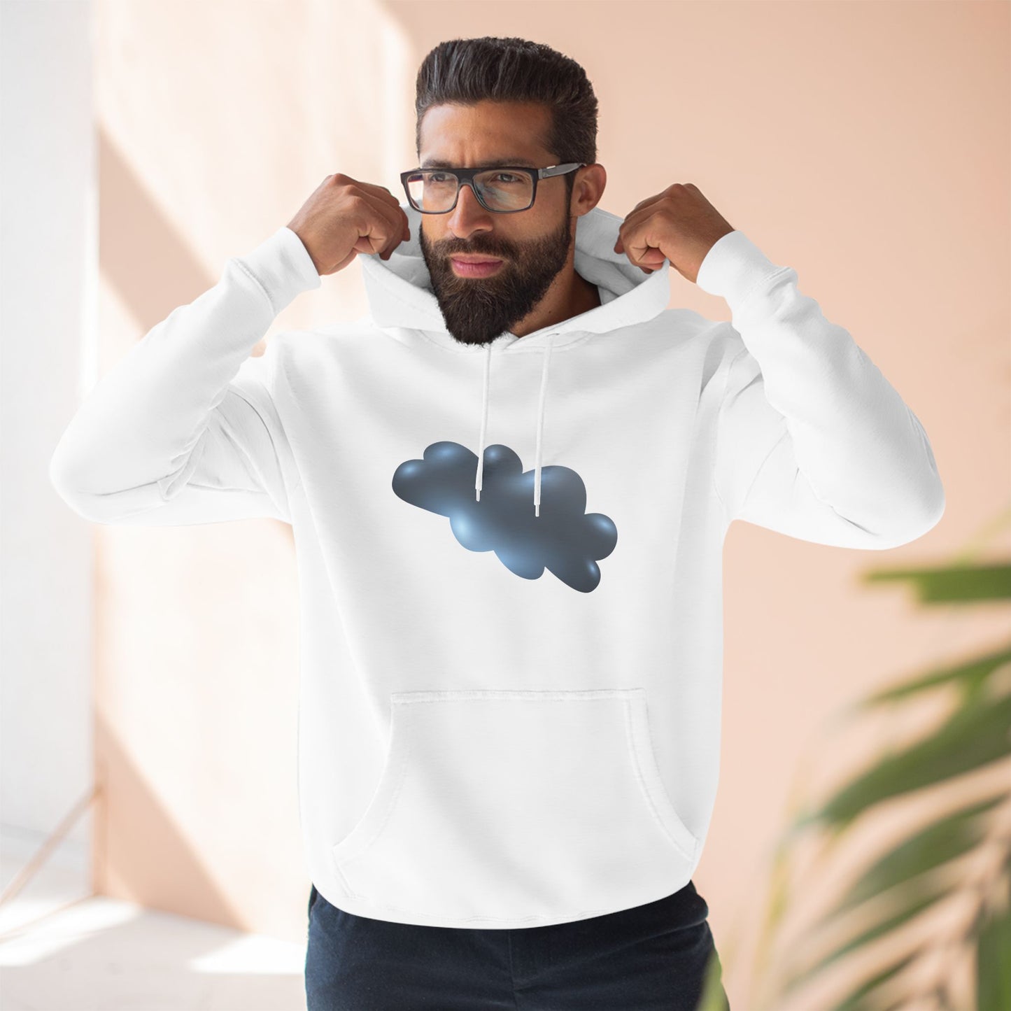 Three-Panel Fleece Hoodie - Durable Serene Cloudscape - Dreamy Cloud