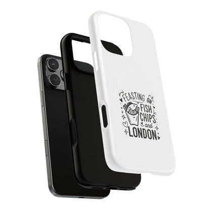 Fish and Chips Magnetic Phone Case, Travel Gift, London Souvenir, Cute Phone Cover, Unique Cell Phone Accessories, Fun British Design