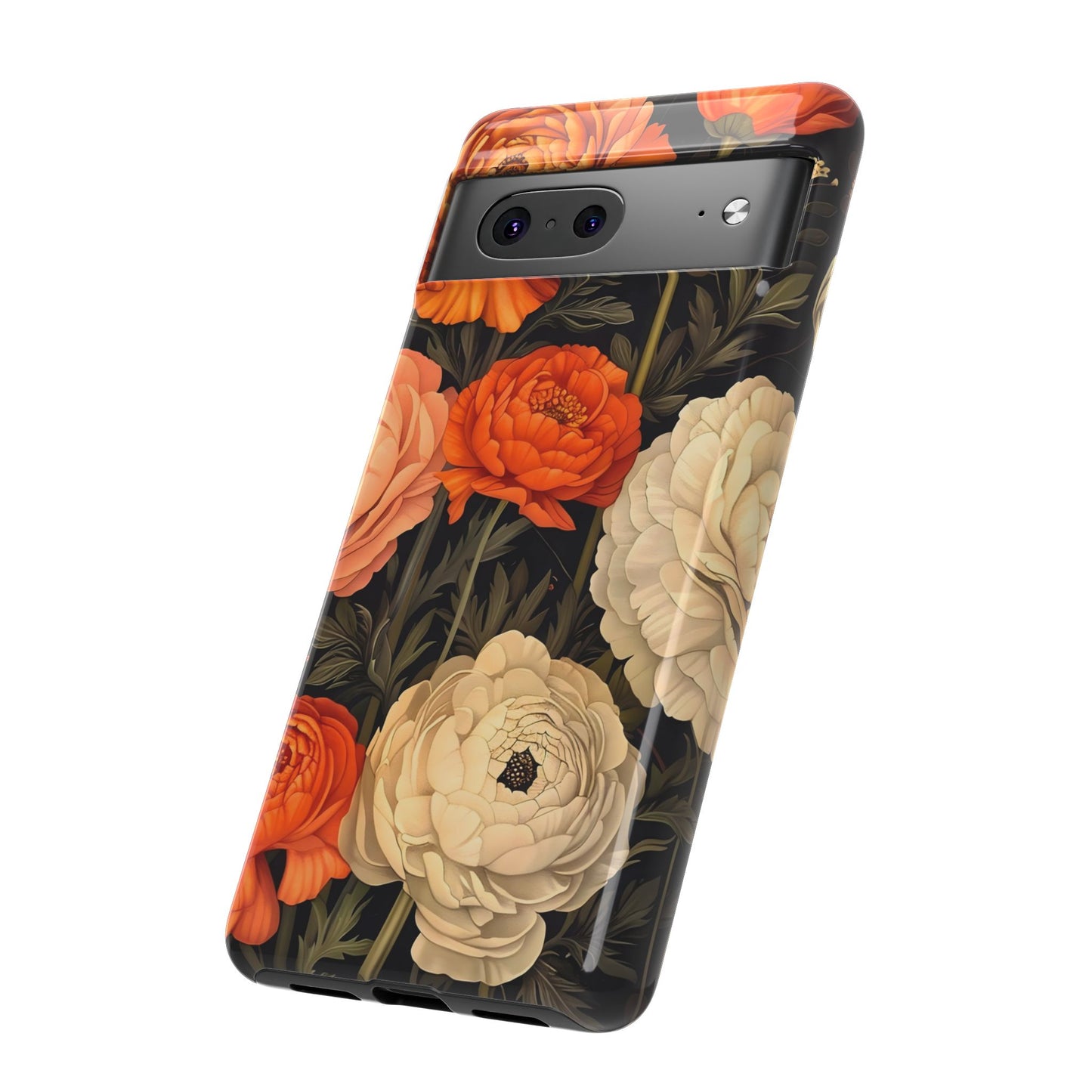 Floral Phone Case with Tough Protection, Blooming Ranunculus Design, Durable Cover, Gift for Flower Lovers, Eco-Friendly Phone Accessory