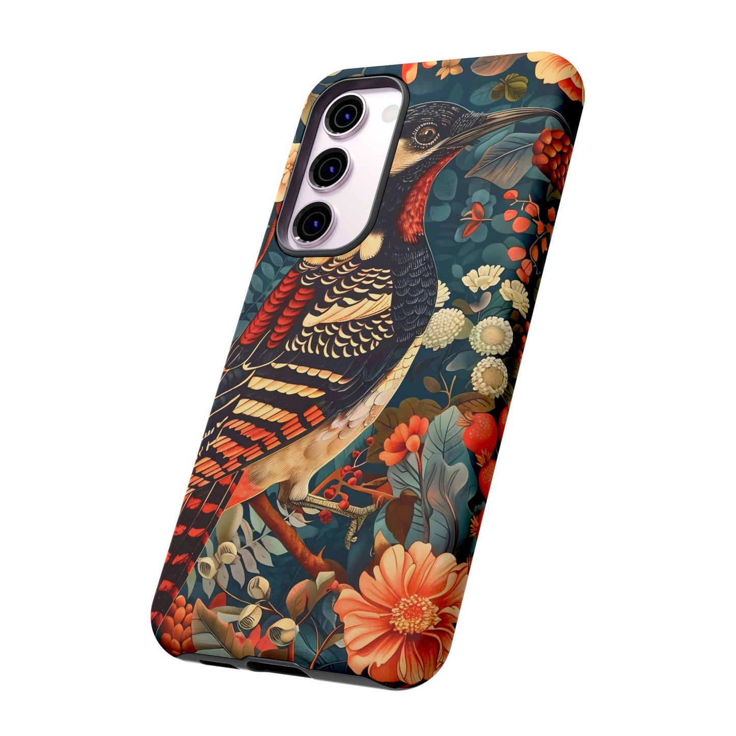 Nature-Inspired Phone Case with Floral Art, Tough Phone Cover, Protective Case, Gift for Nature Lovers, Unique Phone Accessory