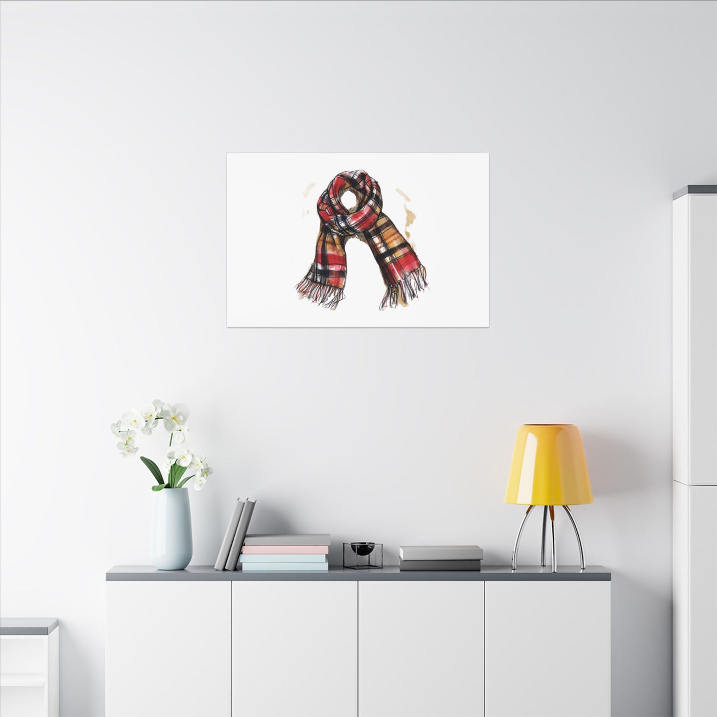 Autumn Scarf Canvas Art Print | Cozy Home Décor, Gift for Fall Lovers, Seasonal Wall Art, Unique Interior Design