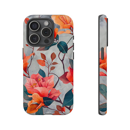 Floral Phone Case, Tough Cases, Flower Power, Gift for Her, Decorative Phone Cover, Trendy Accessories, Everyday Style