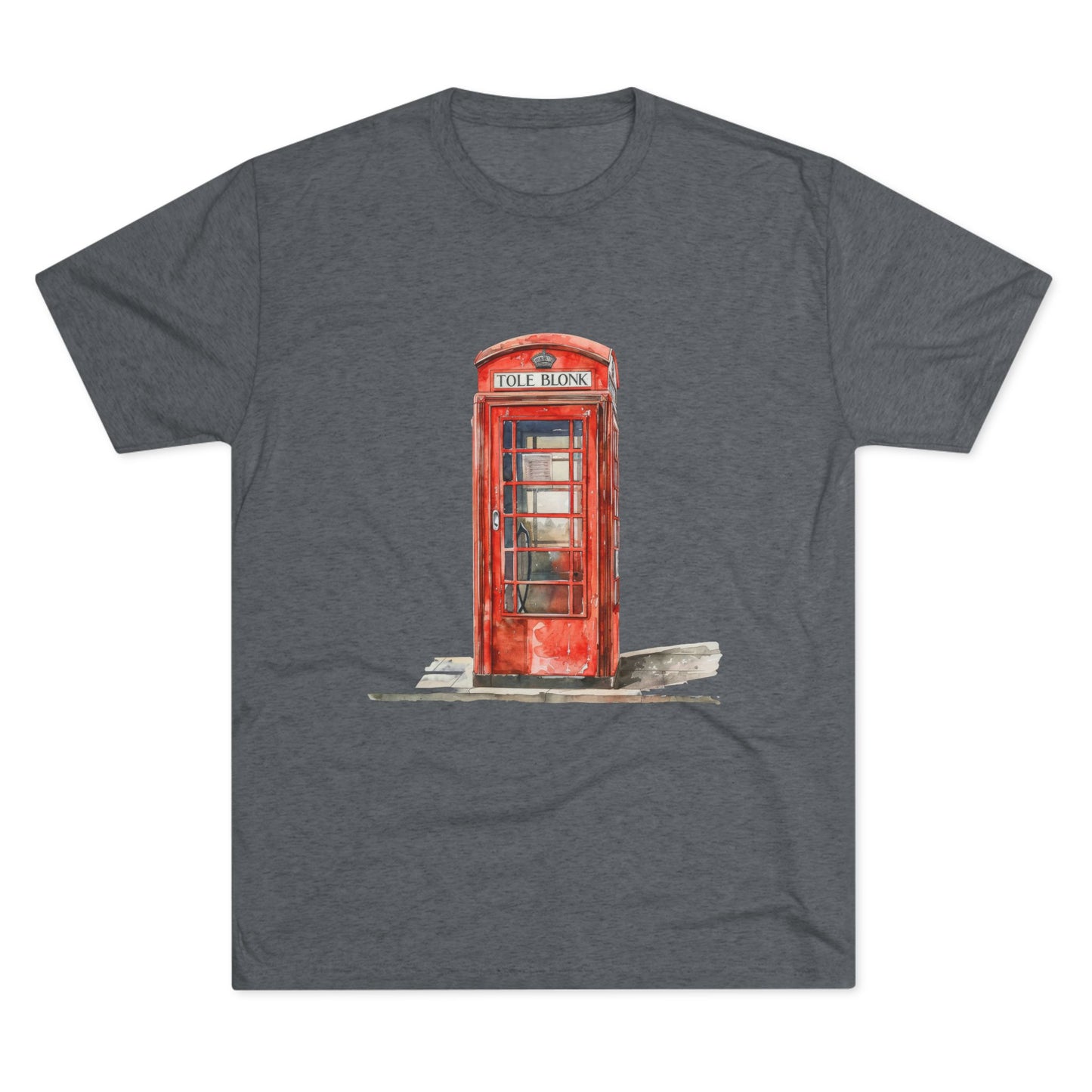 Iconic British Public Telephone - Classic Red Phone Box Unisex Tri-Blend Crew Tee