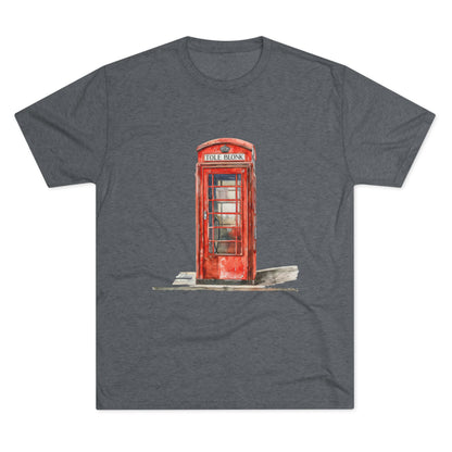 Iconic British Public Telephone - Classic Red Phone Box Unisex Tri-Blend Crew Tee