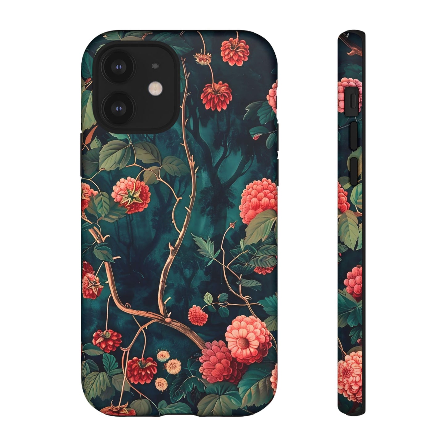 Floral Tough Phone Case with Vibrant Berry Design, Protective iPhone Skin, Gift for Nature Lovers, Elegant Tech Accessory, Unique Gift Idea