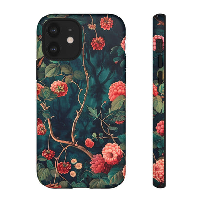 Floral Tough Phone Case with Vibrant Berry Design, Protective iPhone Skin, Gift for Nature Lovers, Elegant Tech Accessory, Unique Gift Idea