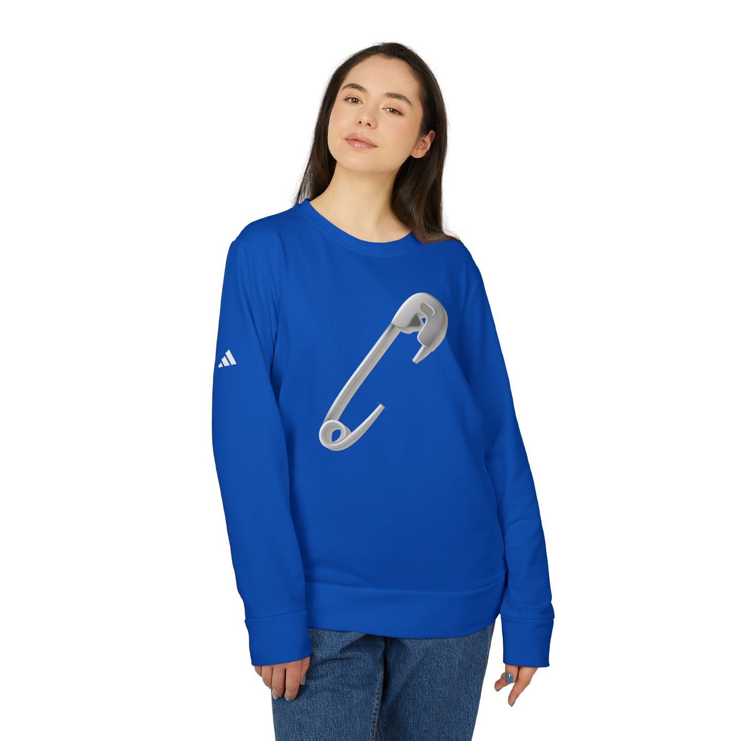 Unisex Fleece Crewneck Sweatshirt - Safety Pin Design - Cozy - Stylish - Perfect for Every Occasion
