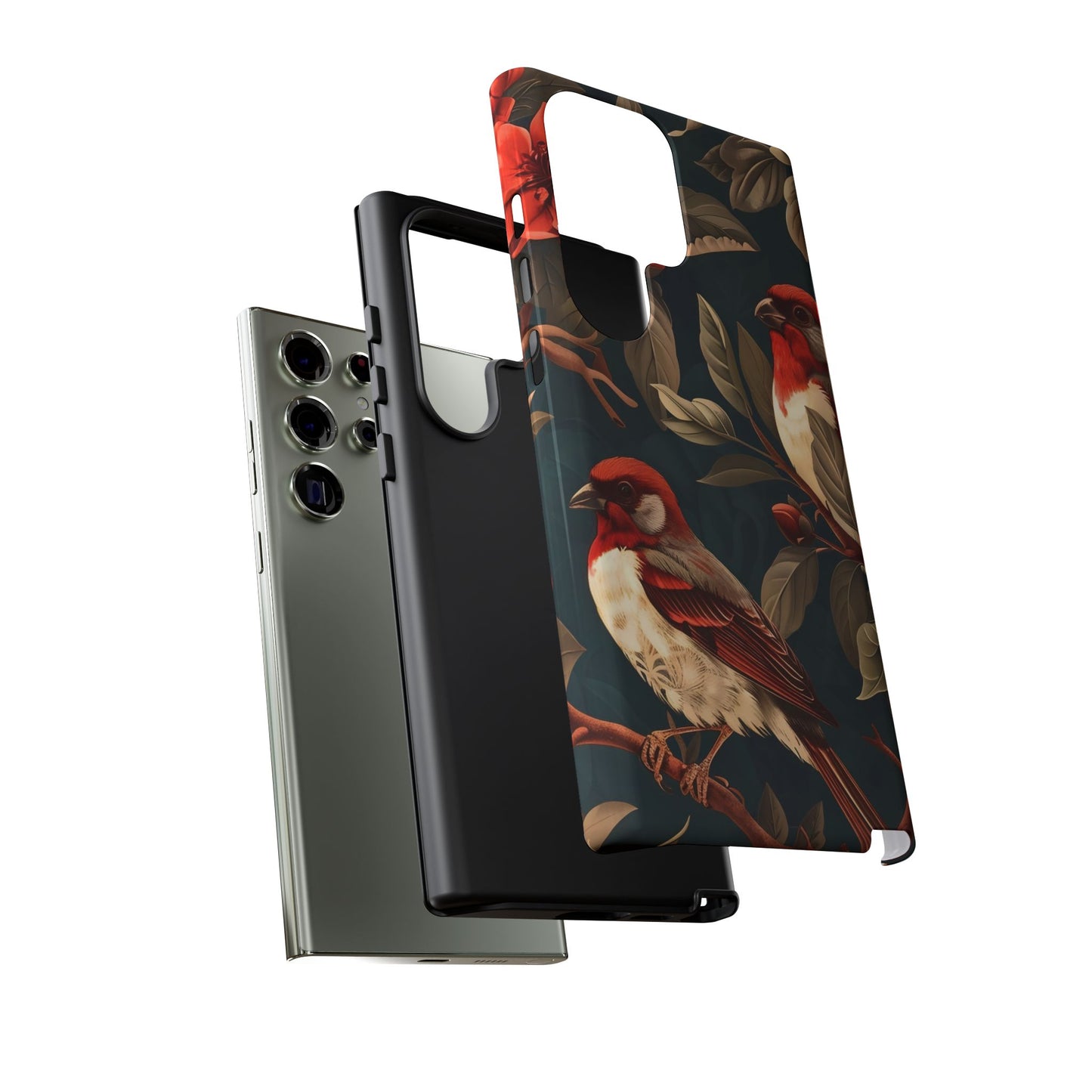 Elegant Bird Phone Case, Floral Tough Cases, Nature Lover Gift, Stylish Mobile Cover, Unique Phone Accessory