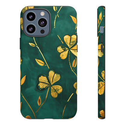 Floral Phone Case with Gold Accents, Tough Phone Cover, Stylish Phone Protector, Unique Gift for Her, Nature Lover Accessory