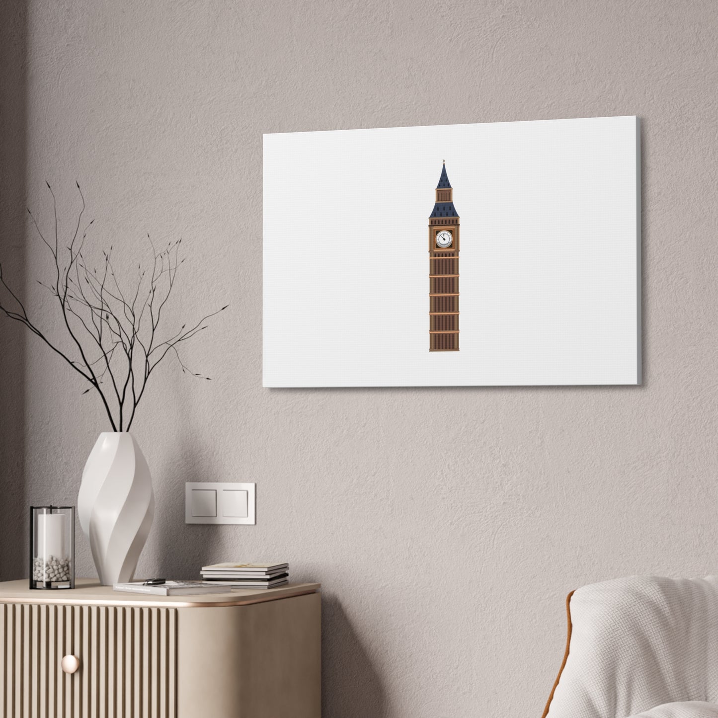 Big Ben Canvas Wall Art, Modern Home Decor, London Decor, Gift for Travel Lovers, Office Wall Art, Minimalist Art Print