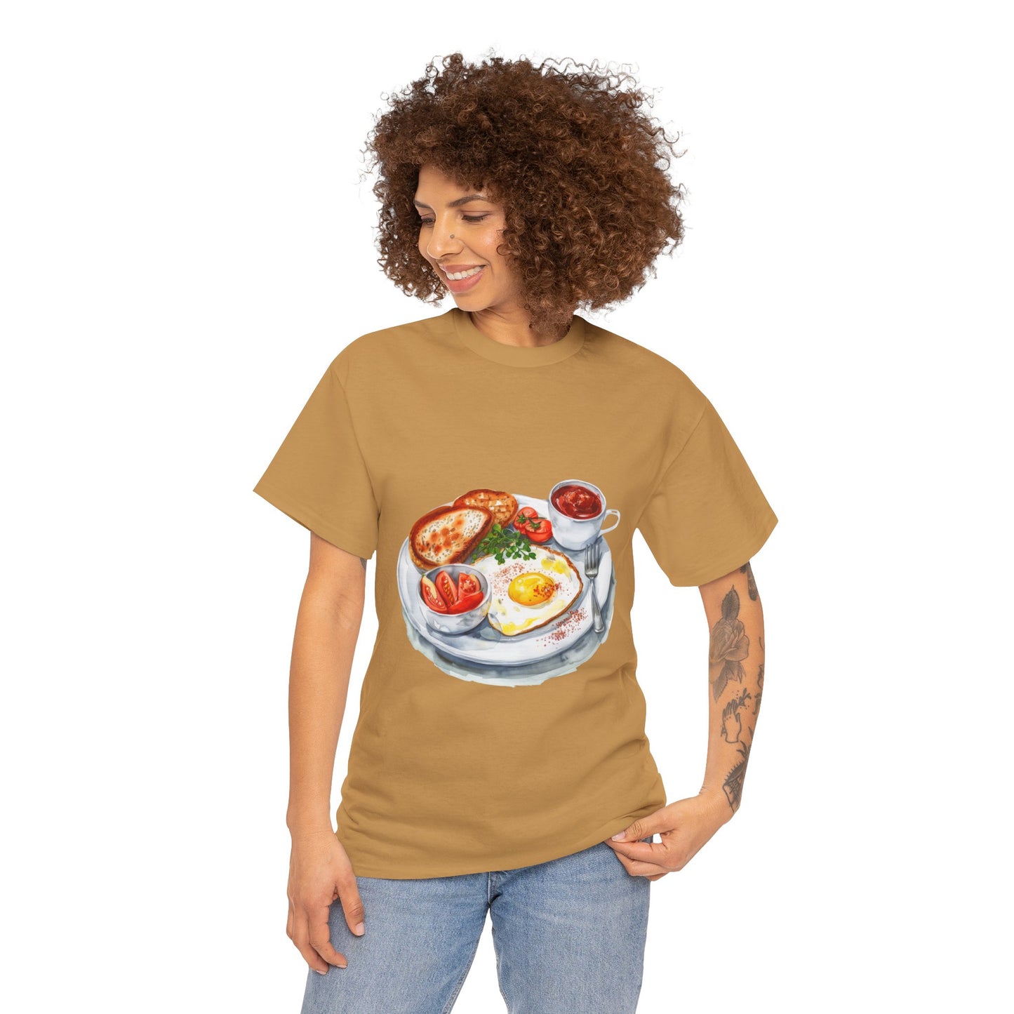 Unisex Heavy Cotton Tee - Fish, Chips, and Beyond - The Best of British Food