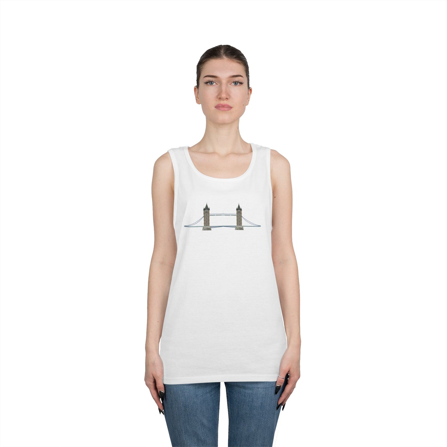 Unisex Heavy Cotton Tank Top - Tower Bridge - Iconic London Landmark