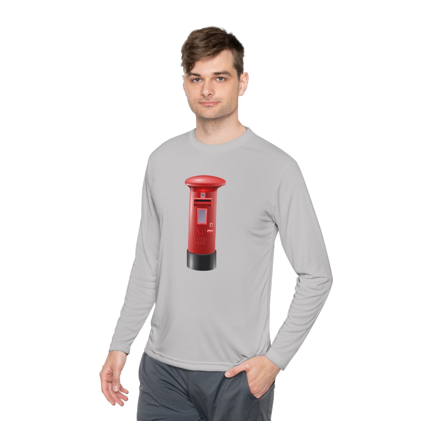 Unisex Lightweight Long Sleeve Tee - Classic UK Royal Mailbox Design