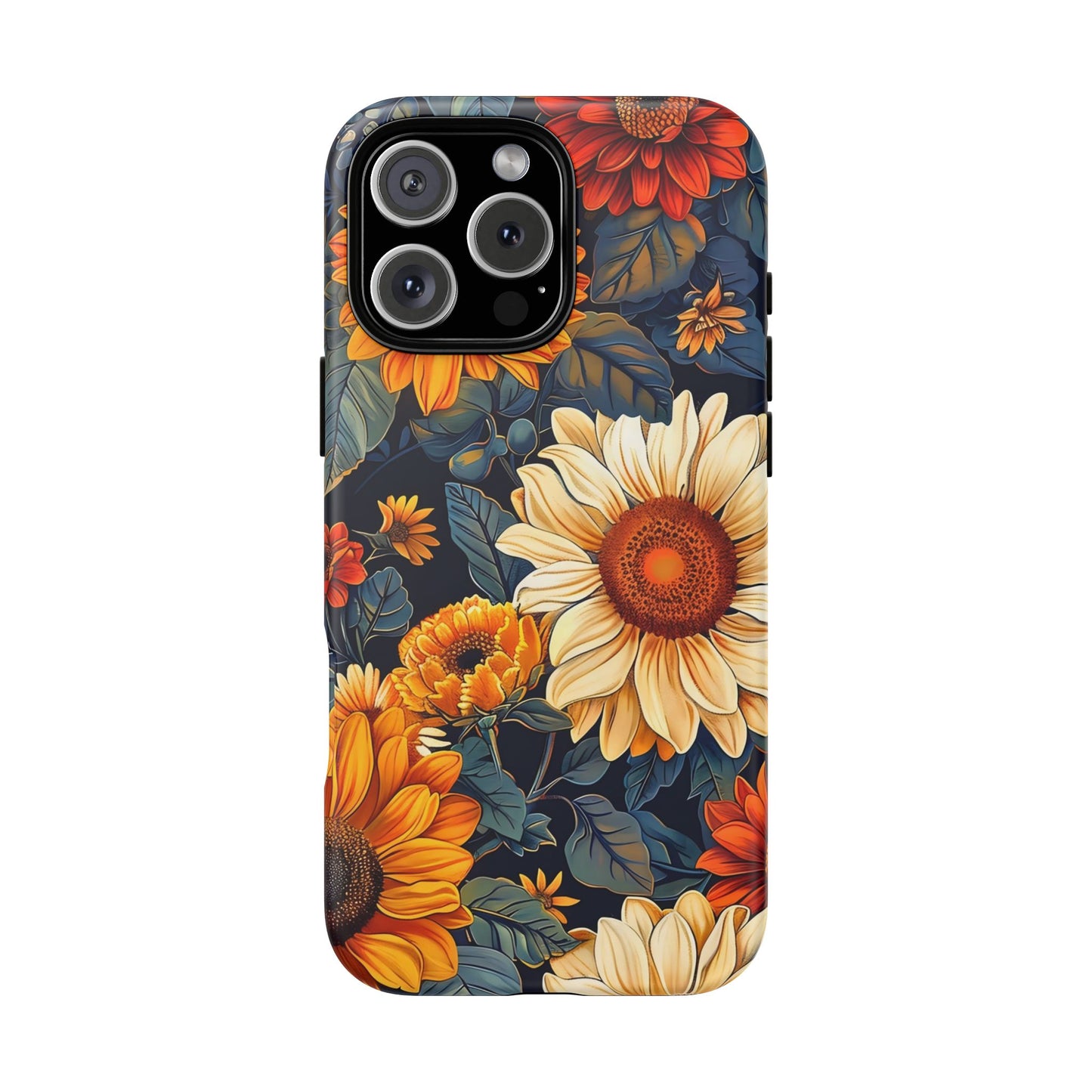 Floral Tough Phone Case | Sunflower Design, iPhone Cover, Protective Case, Gifts for Her, Floral Phone Accessory