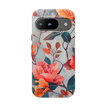 Floral Phone Case, Tough Cases, Flower Power, Gift for Her, Decorative Phone Cover, Trendy Accessories, Everyday Style