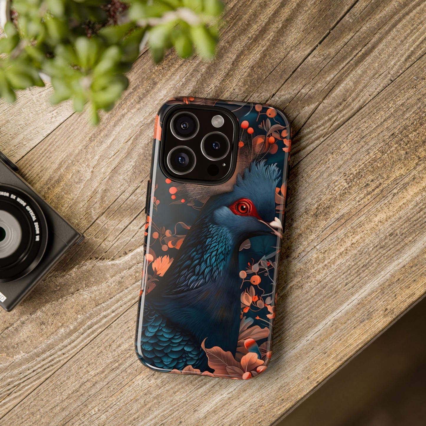 Vibrant Phone Case with Floral Peacock Design - Tough Cases, Artistic Phone Cover, Unique Gift for Nature Lovers, Stand Out Tech Accessory