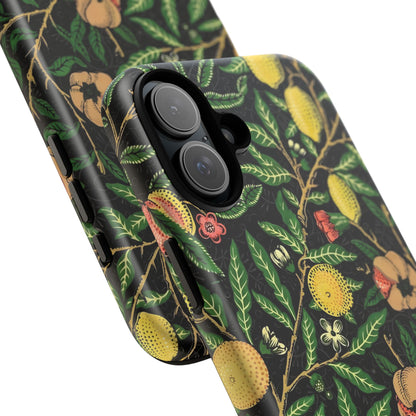 Tough Cases Phone Case, Floral Phone Cover, Tough Phone Protection, Gift for Plant Lovers, Black Background, Eco-Friendly Design