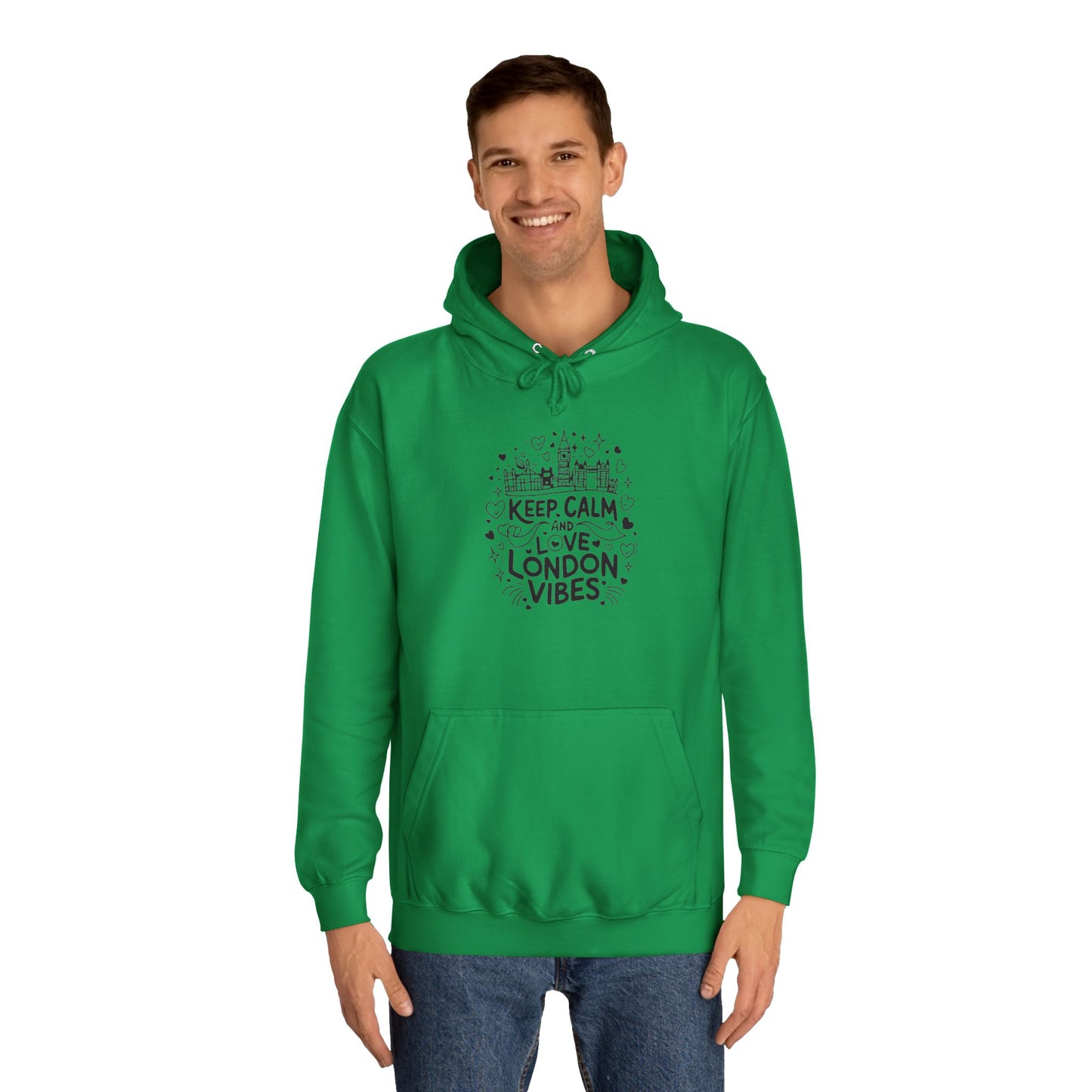 Unisex College Hoodie - Keep Calm and Love London Vibes