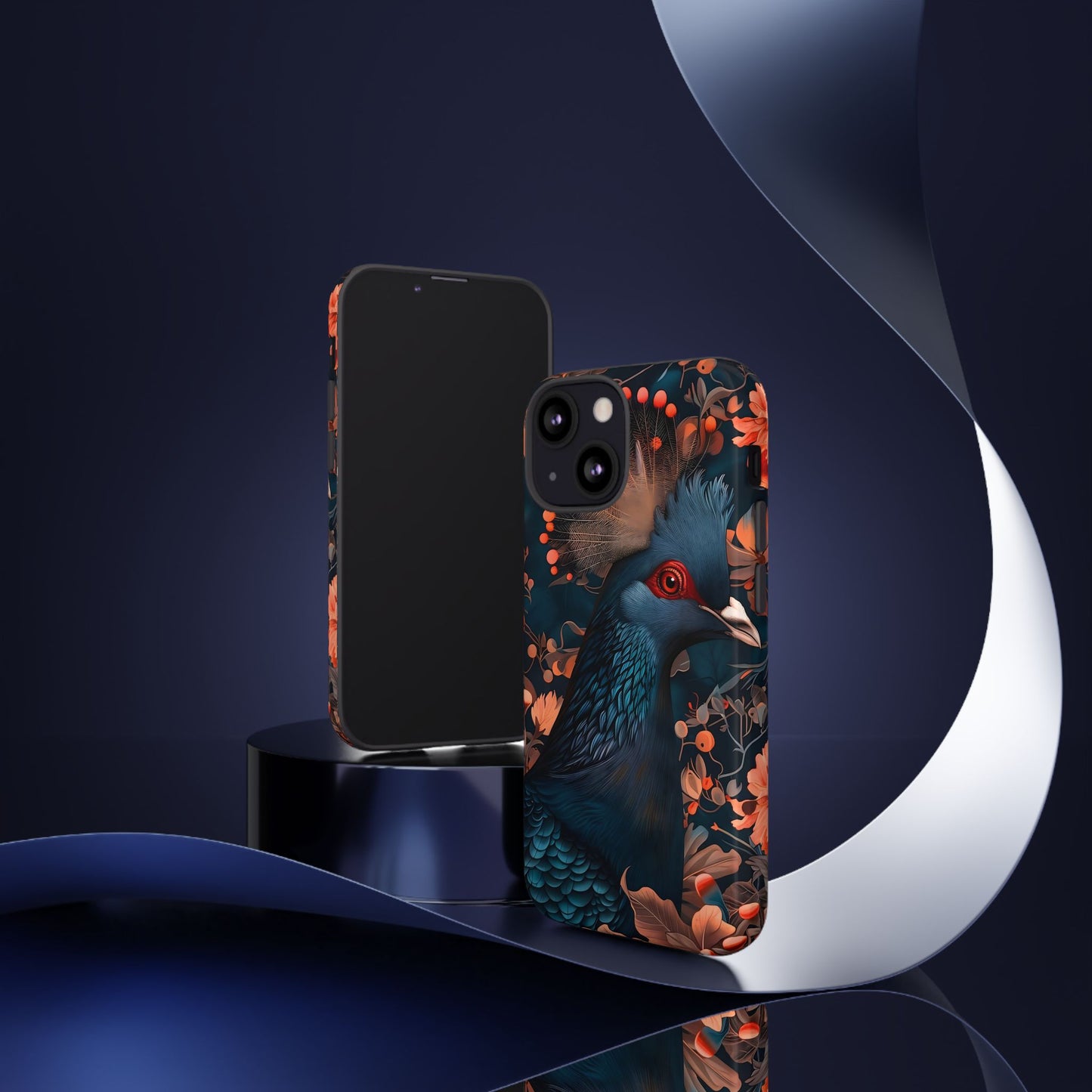 Vibrant Phone Case with Floral Peacock Design - Tough Cases, Artistic Phone Cover, Unique Gift for Nature Lovers, Stand Out Tech Accessory