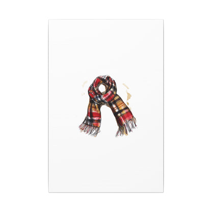 Autumn Scarf Canvas Art Print | Cozy Home Décor, Gift for Fall Lovers, Seasonal Wall Art, Unique Interior Design