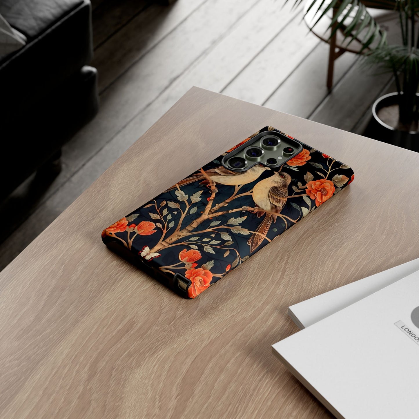 Floral Phone Case – Tough Cases with Bird Design, Unique Gift for Nature Lovers, Stylish Tech Accessory, Phone Cover, Artistic Case