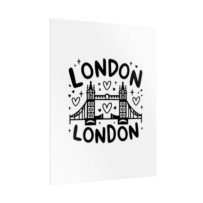 Charming London Rolled Poster for Home Decor, Wall Art, Travel Gift, Office Wall Decor, London Themed Decoration