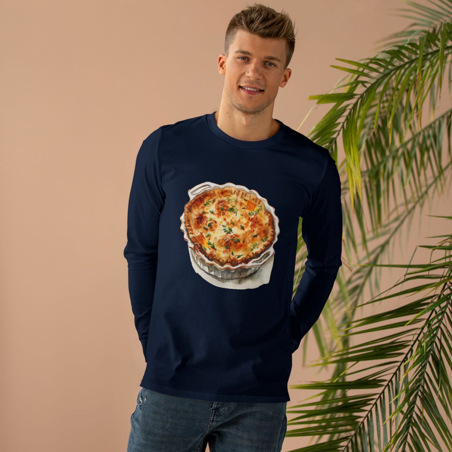 Men’s Base Longsleeve Tee - British Food - Savory Classics and Traditional Delights