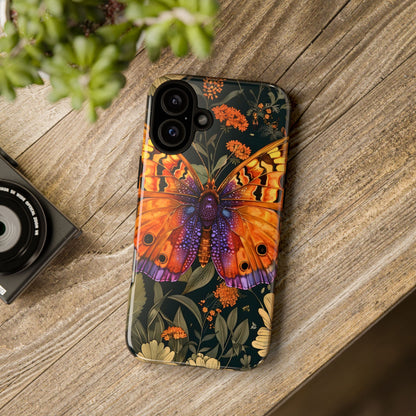 Butterfly Phone Case, Tough Cases for Nature Lovers, Vibrant Floral Design, Gift for Her, Cute Phone Accessories, Butterfly Artwork