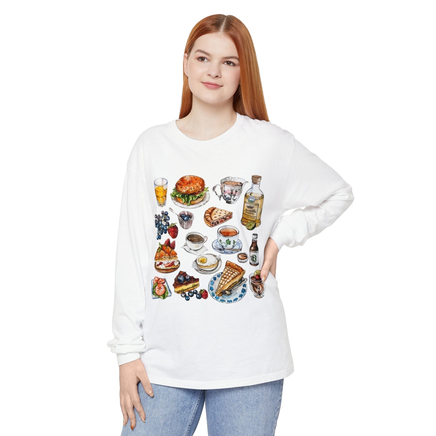 Unisex Garment-dyed Long Sleeve T-Shirt - Classic England - A Collection of Iconic Imagery