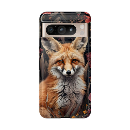 Fox Floral Phone Case, Tough Cases for Animal Lovers, Nature Themed Gift, Cute Phone Cover, Wild Fox Protector