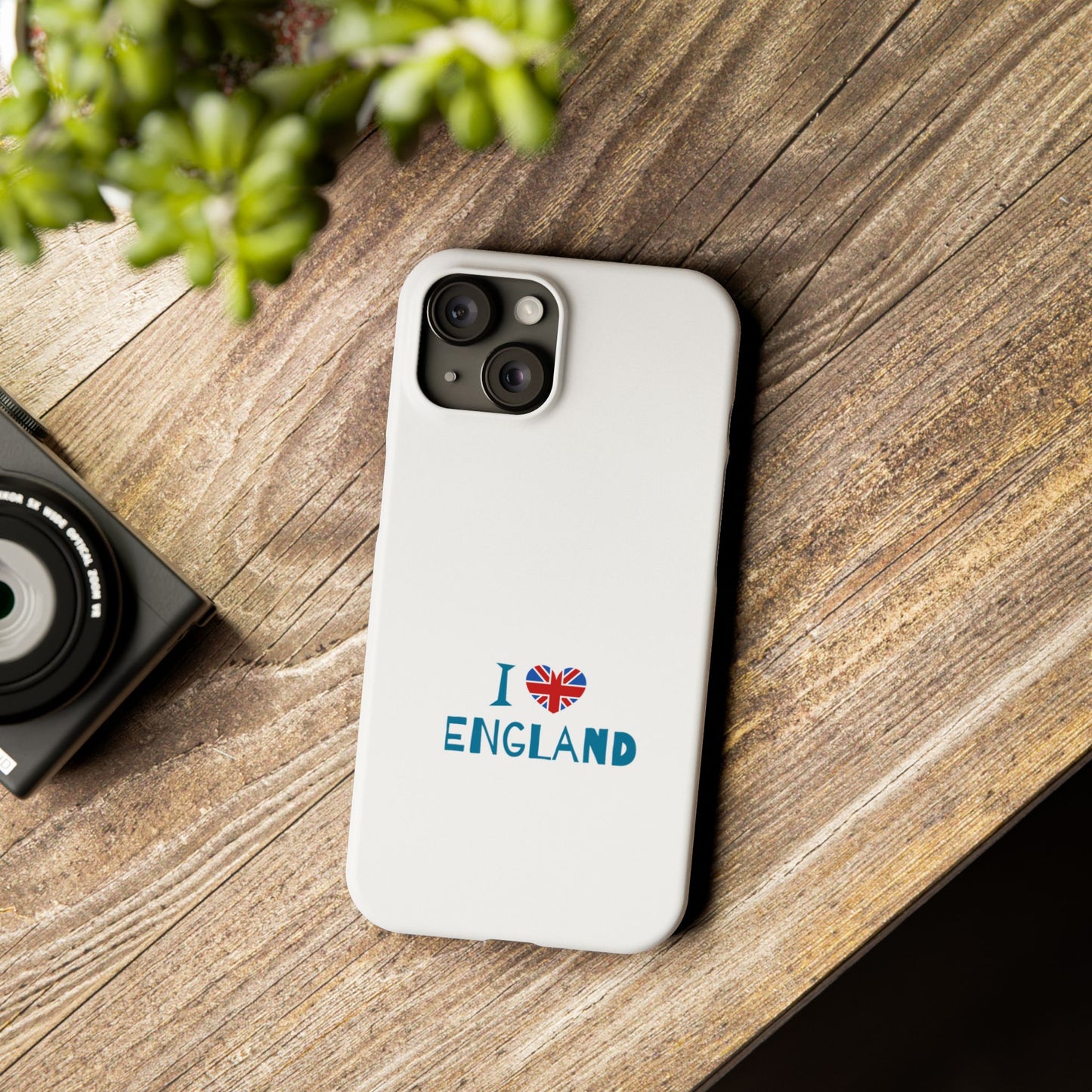 I Love England Slim Phone Case, UK Pride Phone Cover, Gift for Travelers, Smartphone Accessory, England Souvenir Case