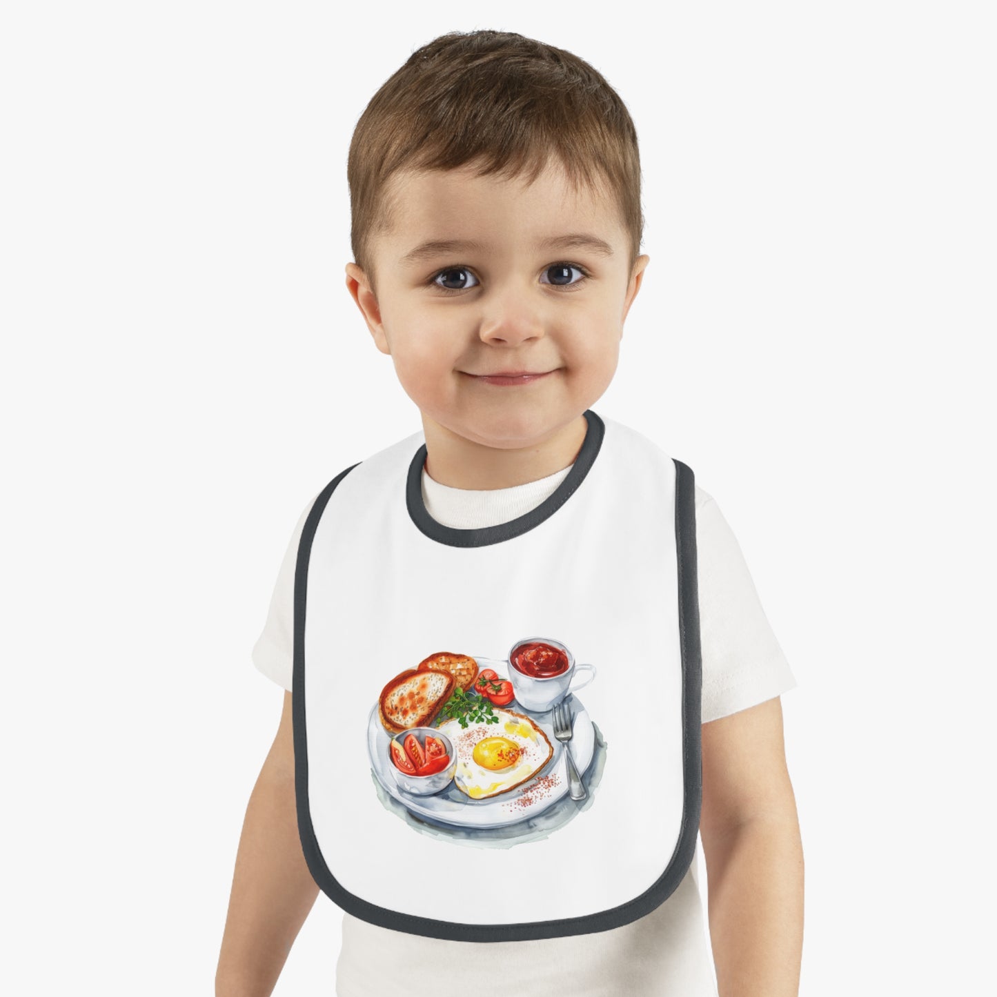 Cute Breakfast Themed Baby Bib | Ideal Gift for New Parents, Baby Shower, Toddler Mealtime, Food Lover