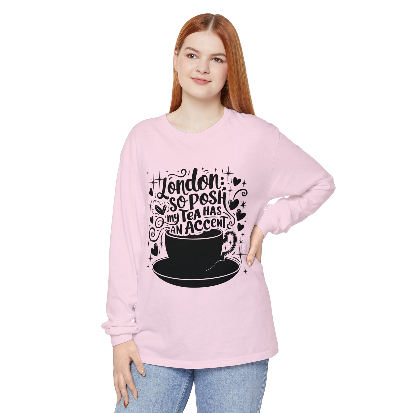 Unisex Garment-dyed Long Sleeve T-Shirt - London's Nostalgic Tea