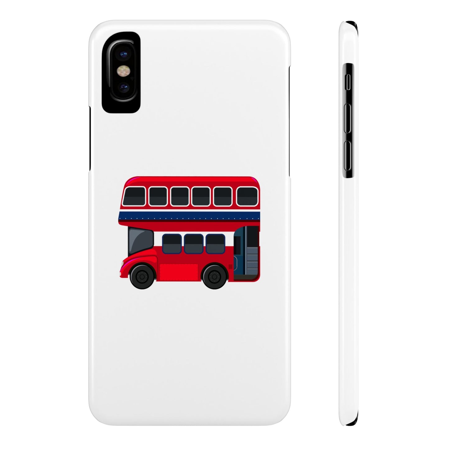 Charming Red Double-Decker Bus Phone Cases, Cute Phone Covers for Travelers, Gifts for London Lovers, Stylish Mobile Accessories, [...]