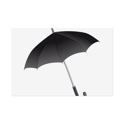 Minimalist Umbrella Wall Art, Chic Home Decor Print, Stylish Poster, Rental Friendly Artwork, Black Umbrella Decor