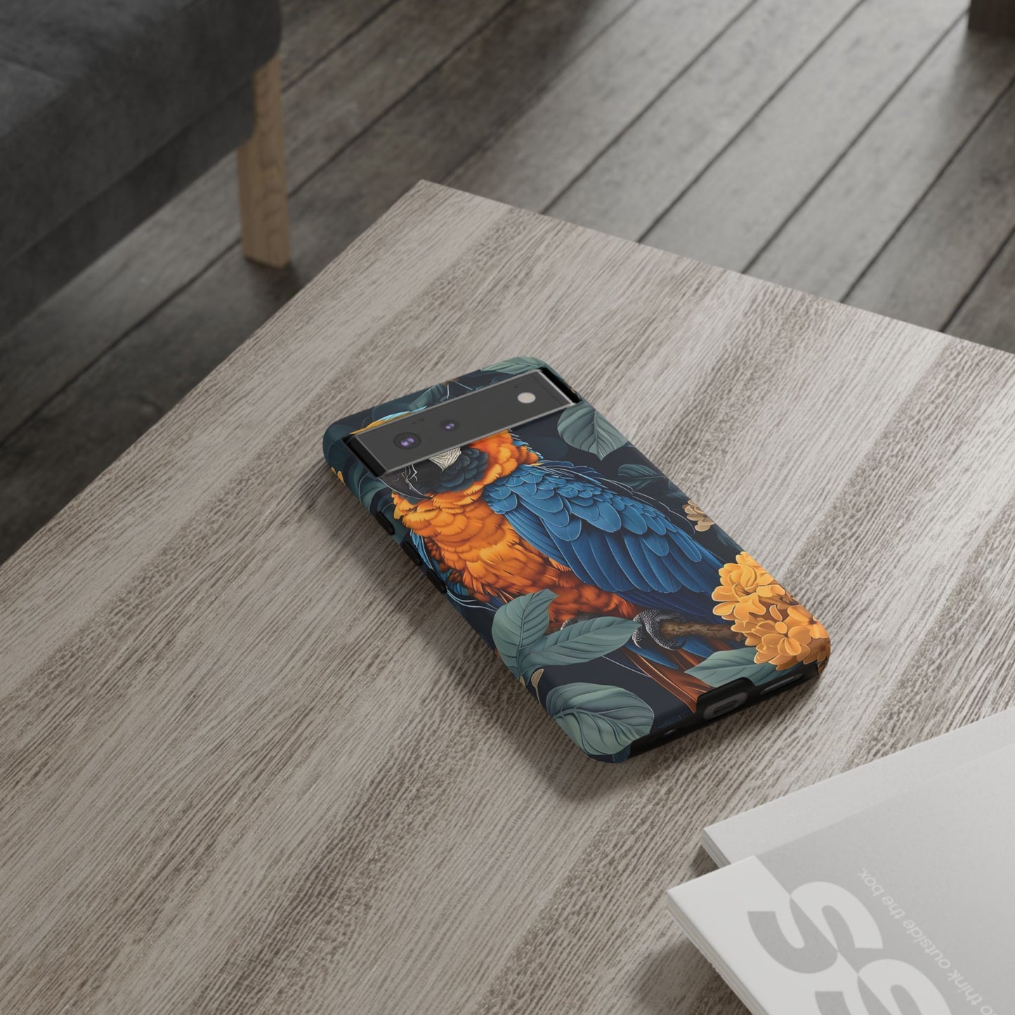 Tropical Parrot Phone Case - Tough Cases, Colorful Phone Cover, Nature Lover Gift, Floral Design, Bird Lover Accessory