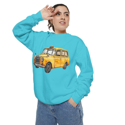 Unisex Garment-Dyed Sweatshirt - Trendy British Vintage Car