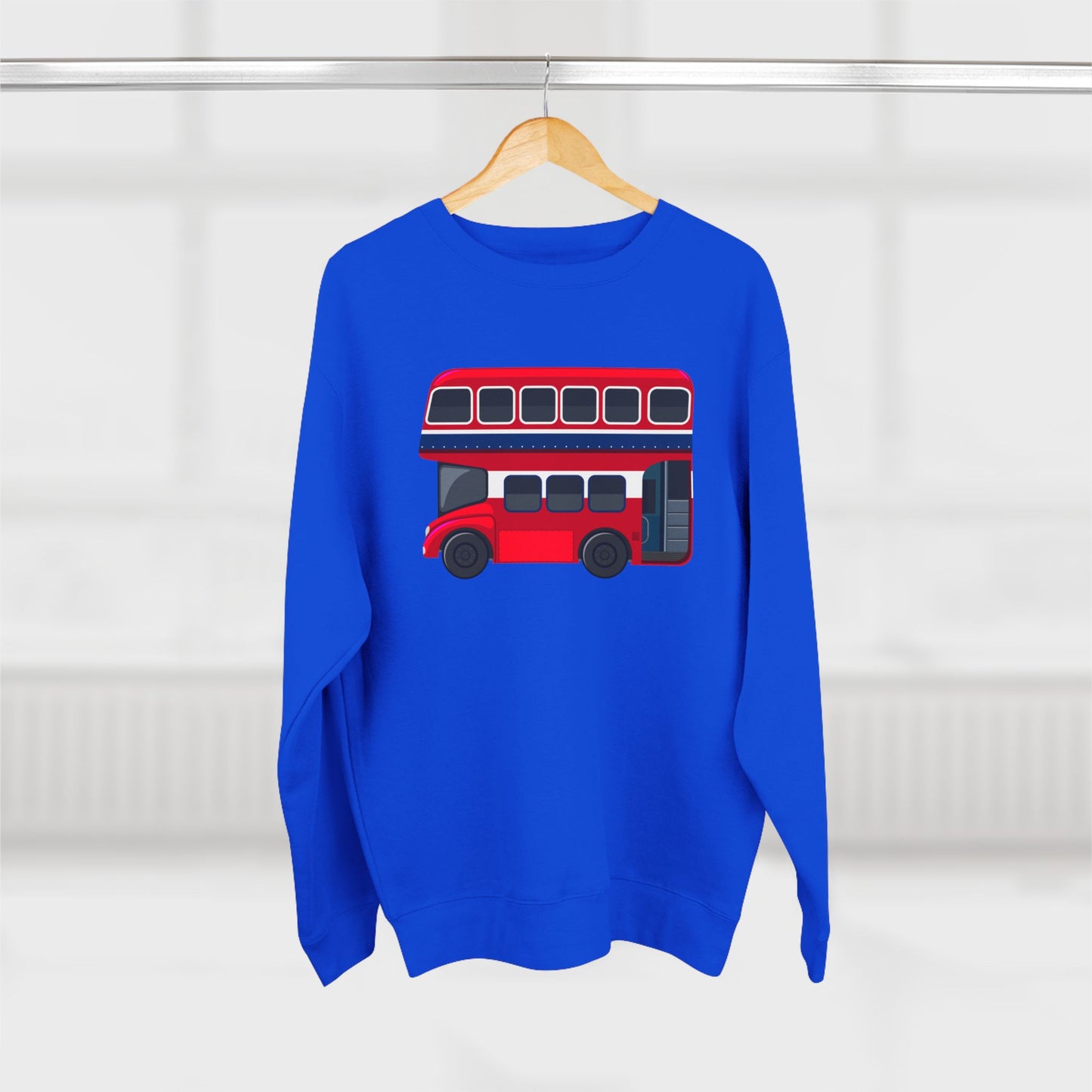 Unisex Crewneck Sweatshirt - London Transport English Bus Red Double-Decker