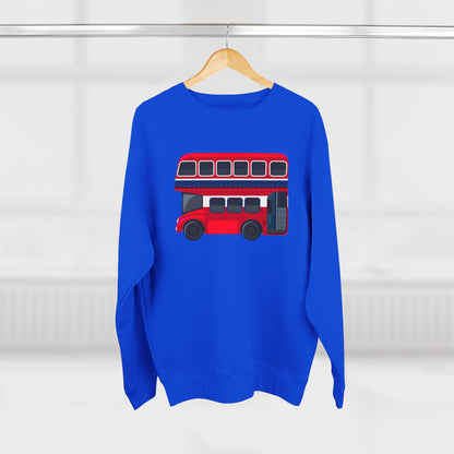 Unisex Crewneck Sweatshirt - London Transport English Bus Red Double-Decker