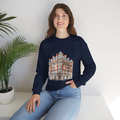 Unisex Heavy Blend™ Crewneck Sweatshirt - Classic British Architecture - Elegant Historic Building