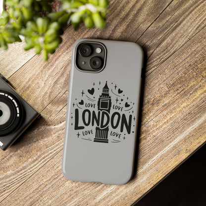 London Love Phone Case, Tough Cases, Stylish Phone Accessories, Unique Gift for Travelers, London Souvenir, Love Design