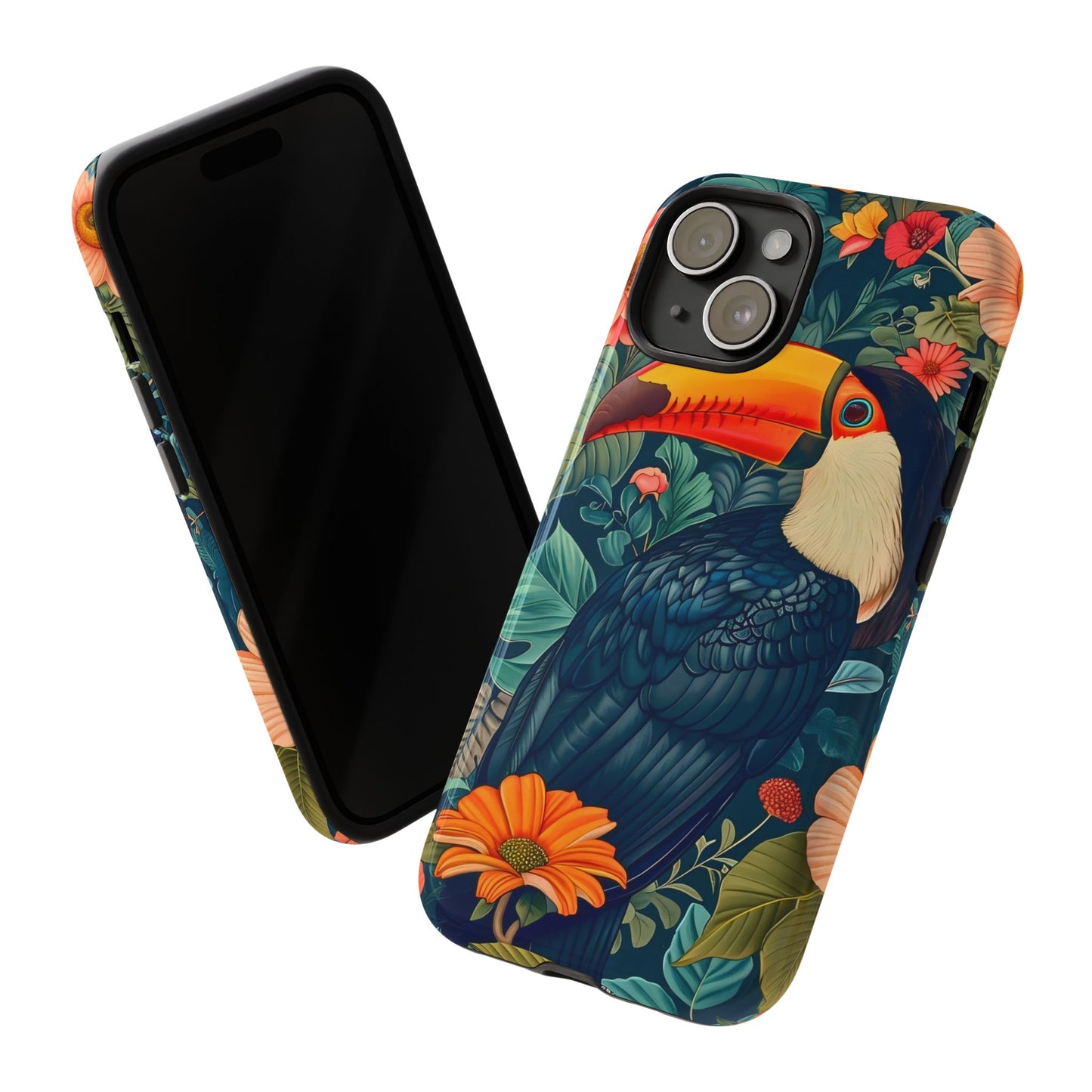 Tropical Toucan Phone Case - Cute Animal Design, Nature Lover Gift, Floral Pattern, Bird Lover Accessory, Summer Vibes