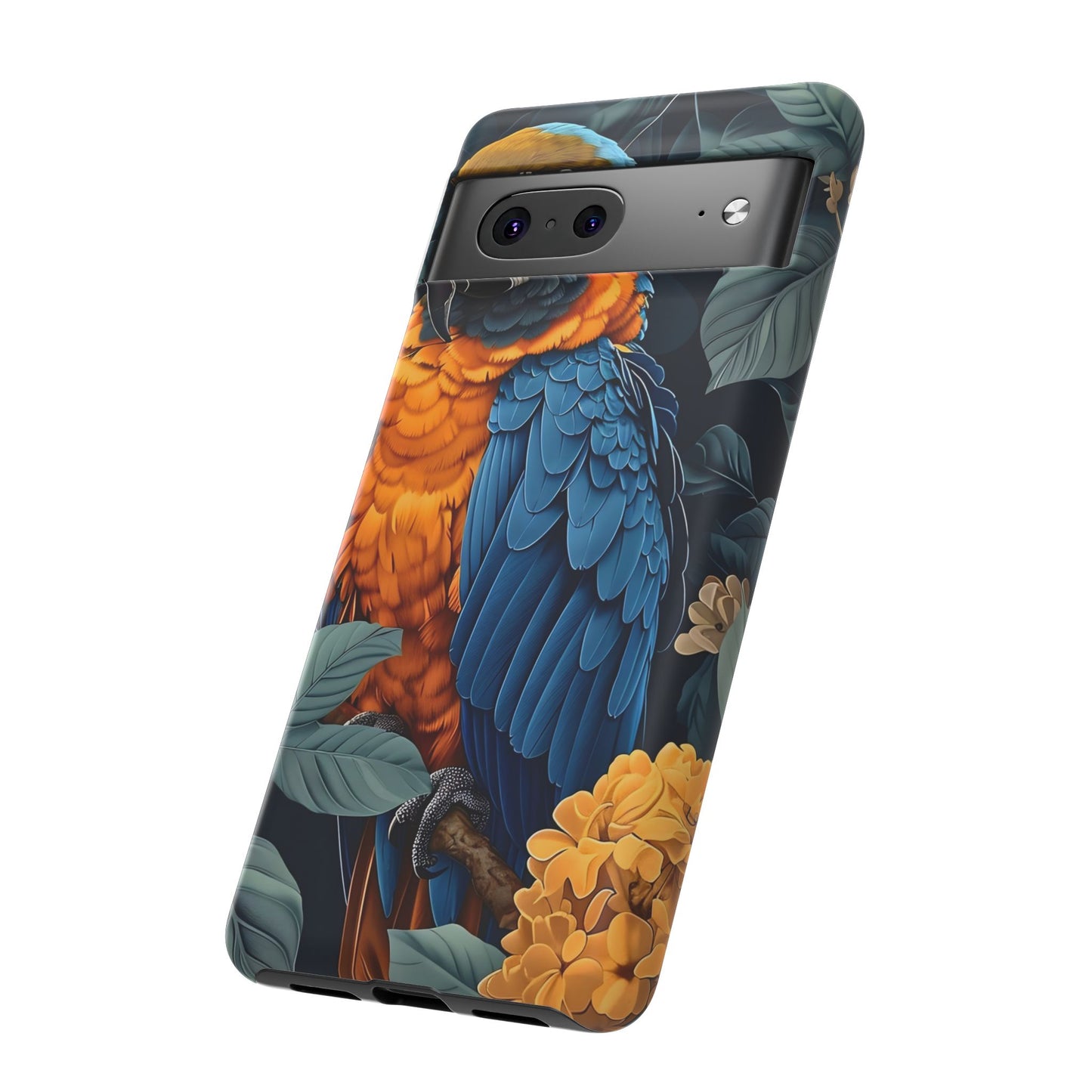 Tropical Parrot Phone Case - Tough Cases, Colorful Phone Cover, Nature Lover Gift, Floral Design, Bird Lover Accessory