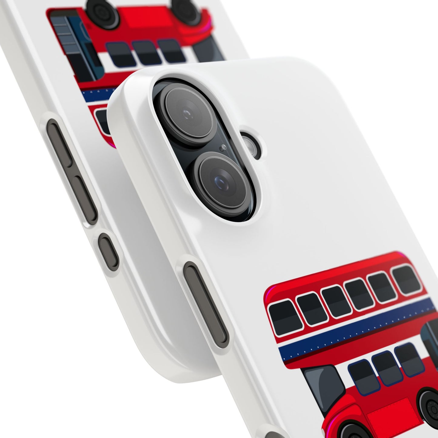 Charming Red Double-Decker Bus Phone Cases, Cute Phone Covers for Travelers, Gifts for London Lovers, Stylish Mobile Accessories, [...]